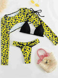 Thong Leopard Three Set Bikini