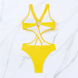 Making Waves V Neck Cut Out One Piece Swimsuit