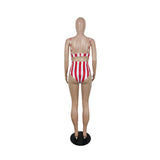 Striped Sensation Cut Out One Piece Bathing Suit