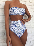 Bandeau Buckle High Waist Bikini