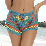 Radiant Waves Handmade Crochet Rainbow Bikini Bottom