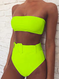 Bandeau Buckle High Waist Bikini