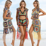 Rainbow Dreams Crochet Bikini Cover Up Set