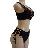 Lush Lace Goddess High Waist Bikini Black