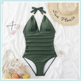 Tummy Waist Slimming Halter Swimsuit