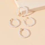 Celestial Pearls Boho Knuckle Rings Set