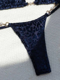 Wild Allure Sexy Leopard Micro Velvet Thong Bikini