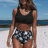 Izabella Modest High Waist Bikini Swimsuit Swimwear