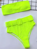 Bandeau Buckle High Waist Bikini