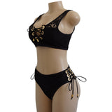 Lush Lace Goddess High Waist Bikini Black