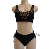 Lush Lace Goddess High Waist Bikini Black