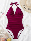 Tummy Waist Slimming Halter Swimsuit