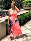 Sleeveless Tie Dye Tank Maxi Dresses Loveclb