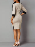 Suede Half Sleeves Bodycon Midi Dresses Loveclb