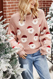 Loose Round Neck Santa Sweater