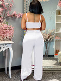 Two Piece Bra Tops & Wide Leg Pants Loveclb