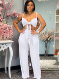 Two Piece Bra Tops & Wide Leg Pants Loveclb