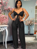 Two Piece Bra Tops & Wide Leg Pants Loveclb