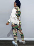 Two Piece Camouflage Print Pant Suits Loveclb