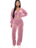 Two Piece Crop Top Long Sweatpants Outfits Loveclb