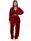 Two Piece Crop Top Long Sweatpants Outfits Loveclb