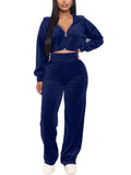 Two Piece Crop Top Long Sweatpants Outfits Loveclb