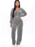 Two Piece Crop Top Long Sweatpants Outfits Loveclb