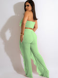 Two Piece Crop Top Wide Leg Long Pants Outfits Loveclb