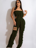 Two Piece Crop Top Wide Leg Long Pants Outfits Loveclb