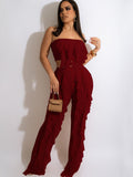 Two Piece Crop Top Wide Leg Long Pants Outfits Loveclb