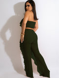 Two Piece Crop Top Wide Leg Long Pants Outfits Loveclb