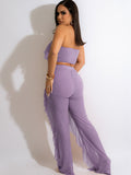 Two Piece Crop Top Wide Leg Long Pants Outfits Loveclb