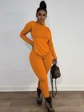 Two Piece Long Sleeve High Neck Legging Pants Outfits Loveclb