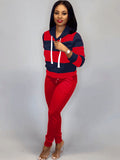 Two Piece Striped Hoodies & Drawstring Pants Loveclb