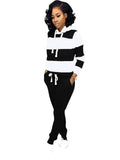 Two Piece Striped Hoodies & Drawstring Pants Loveclb