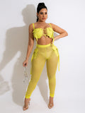 Two Piece Tank Tops & Mesh Pants Outfits Loveclb