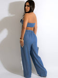 Two Piece Tube Top & Wide Leg Pants Loveclb