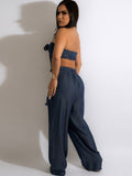 Two Piece Tube Top & Wide Leg Pants Loveclb