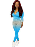 Two Piece Zipper Top Long Pants Sweatsuit Loveclb