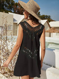 V Neck Hollow Out Beach Cover Up Dress Loveclb