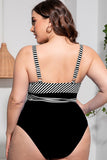 Plus Size Striped Tie-Waist One-Piece DD+ Swimsuit