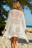 Angelica Tie-Waist Openwork Crochet Bikini Beach Cover Up