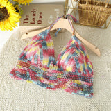 Boho Bohemian Summer Crochet Top Bikini Top Built In Bra