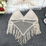 Boho Bohemian Summer Crochet Top Bikini Top Built In Bra