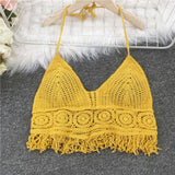 Boho Bohemian Summer Crochet Top Bikini Top Built In Bra