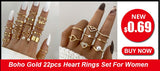 Boho Sensation Pink Butterfly Heart Wave Ring Set