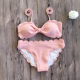 Darcy Push Up Bikinis Swimsuit Scalloped Bikini