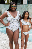 Girl Daisy Cream Mommy And Me Swimsuits Mother Daughter Swimwear