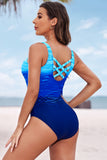 Plus Size Tie-Dye Crisscross Back One-Piece Swimsuit Plus Size