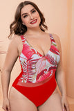 Plus Size Two-Tone Plunge One-Piece DD+ Swimsuit